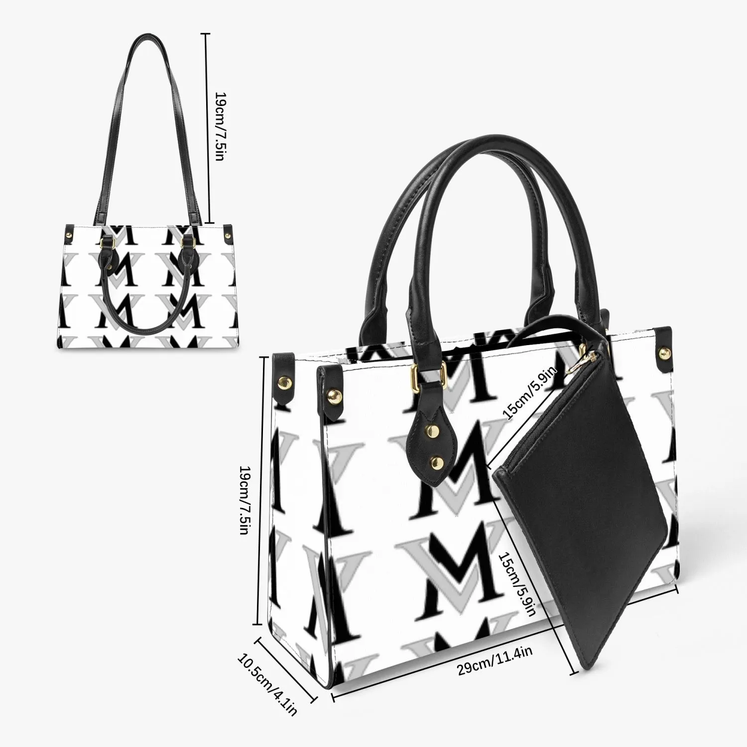 MyVybz White Tote Bag - Long Strap and Inner Bag