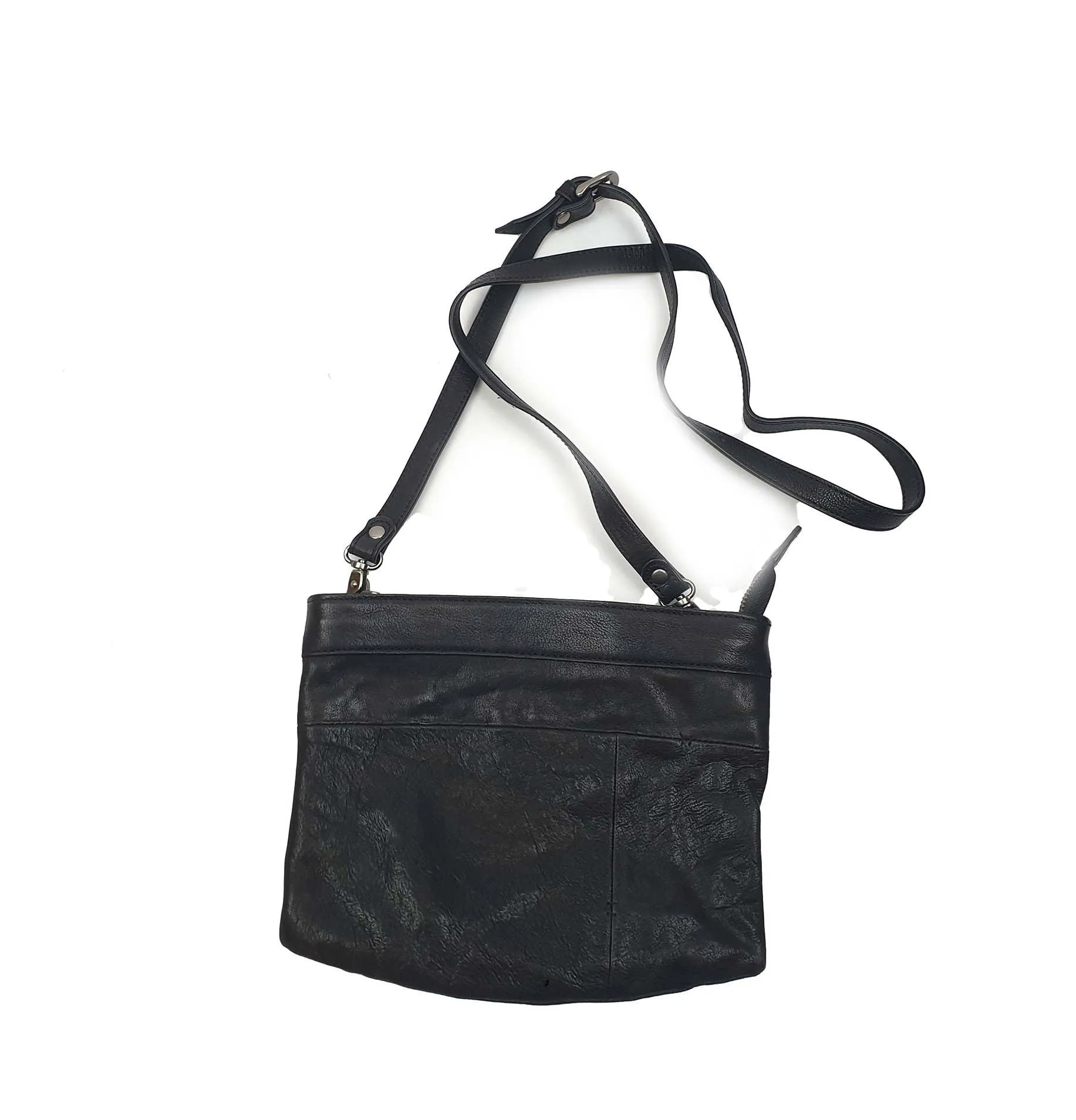 Nancybird black soft leather cross body bag