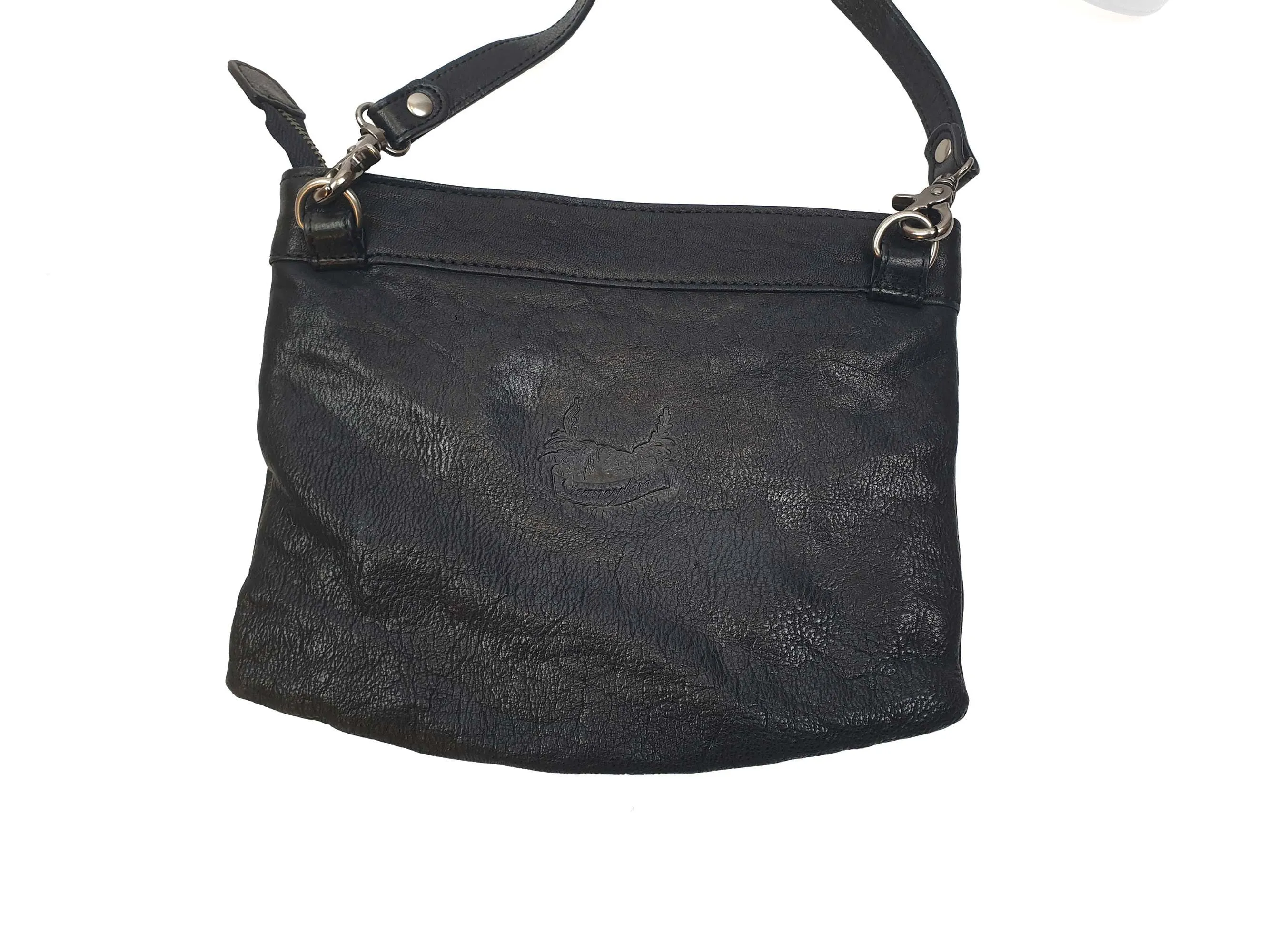 Nancybird black soft leather cross body bag