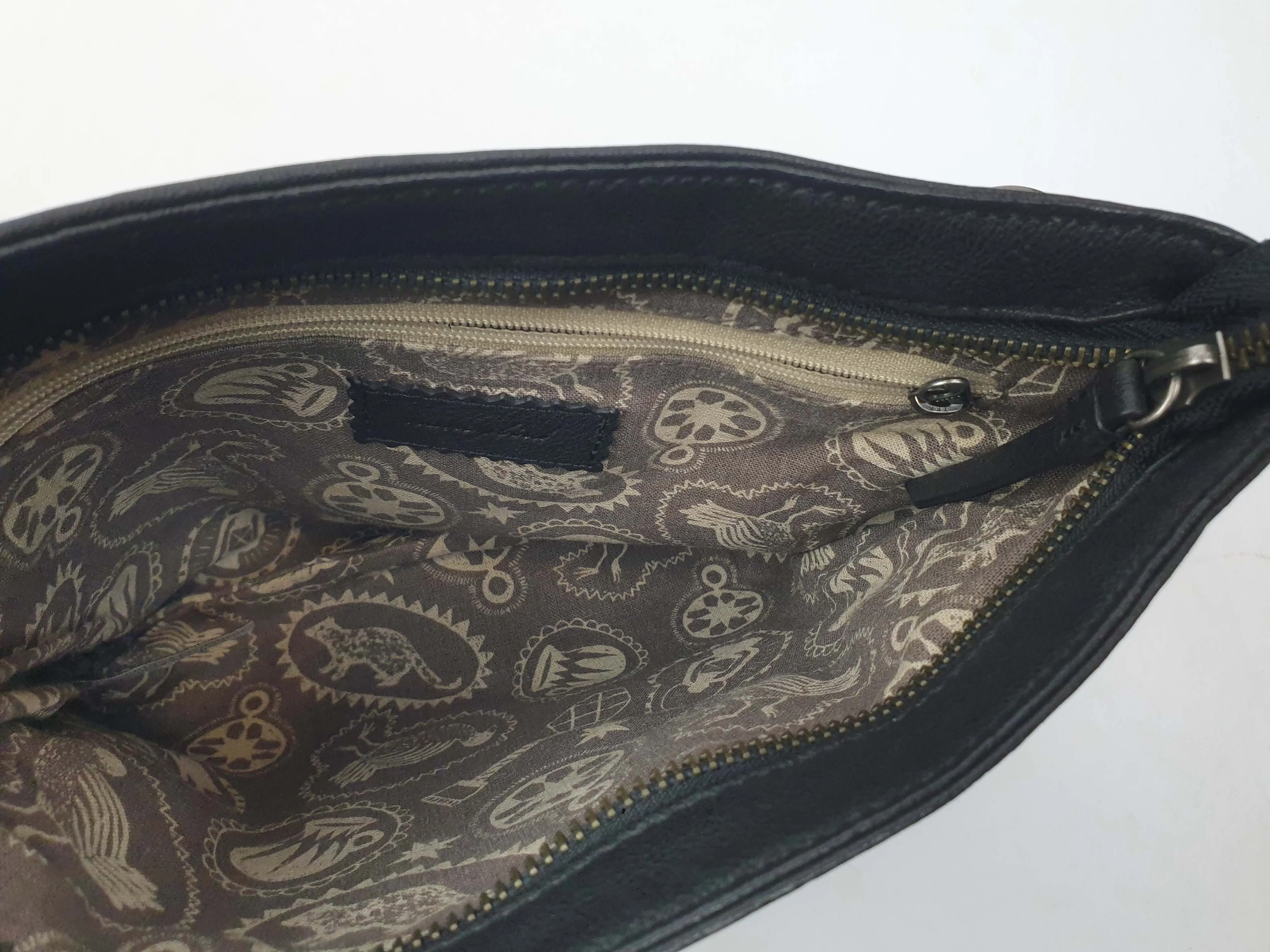 Nancybird black soft leather cross body bag