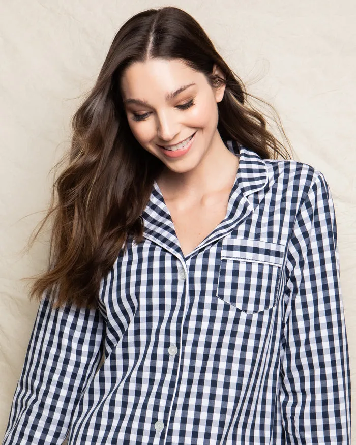 Navy gingham night shirt