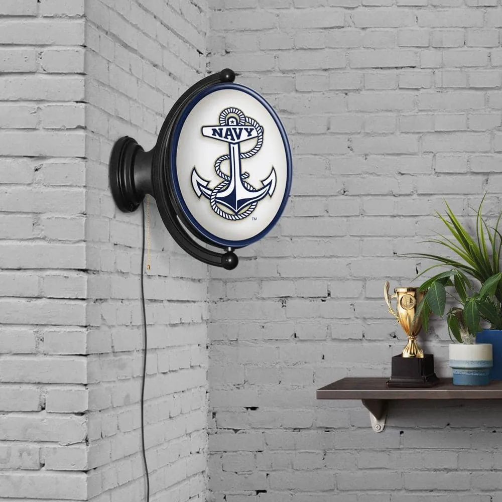 Navy Midshipmen: Anchor - Original Oval Rotating Lighted Wall Sign