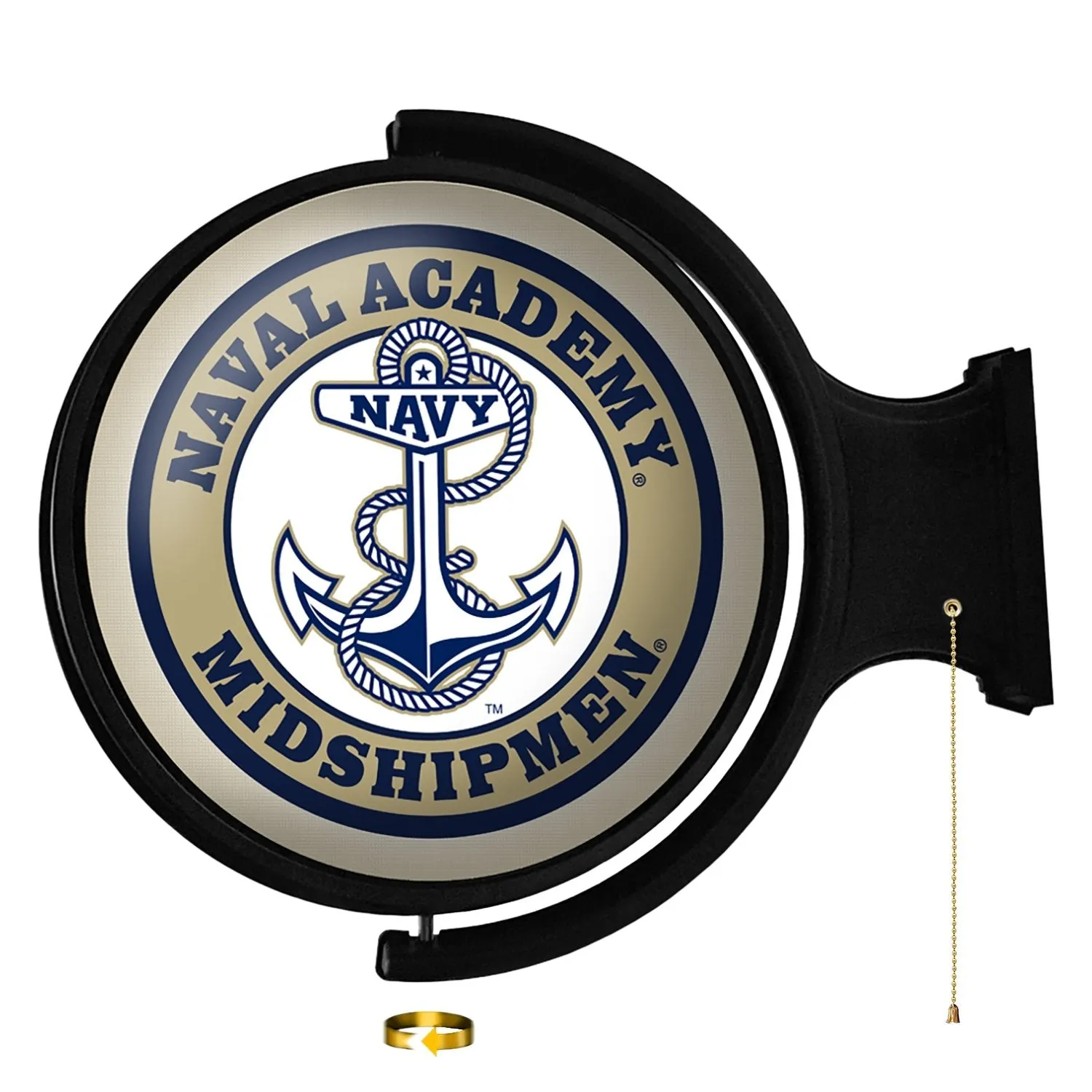 Navy Midshipmen: Anchor - Original Round Rotating Lighted Wall Sign