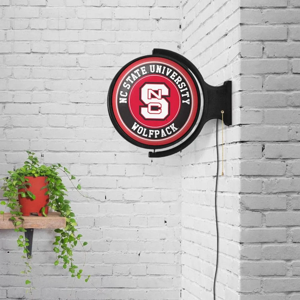 NC State Wolfpack: Original Round Rotating Lighted Wall Sign