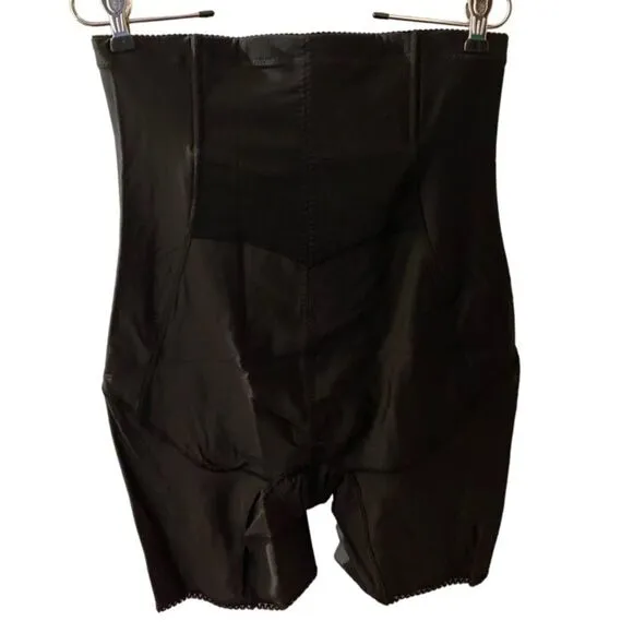 Nebility Black Waist Trainer Shapewear Zipped &amp; Hook Body Slimmer Short Size 2XL