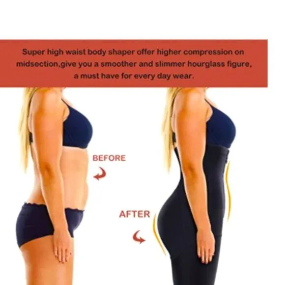 Nebility Black Waist Trainer Shapewear Zipped &amp; Hook Body Slimmer Short Size 2XL