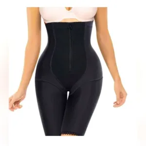 Nebility Black Waist Trainer Shapewear Zipped &amp; Hook Body Slimmer Short Size 2XL