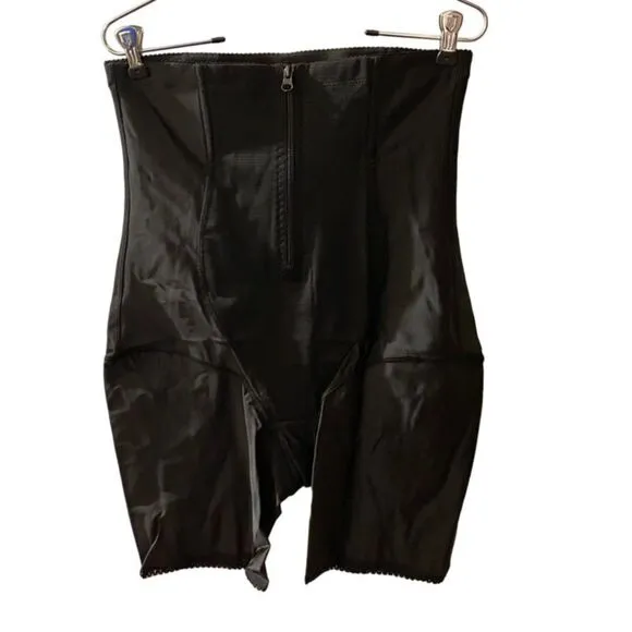 Nebility Black Waist Trainer Shapewear Zipped &amp; Hook Body Slimmer Short Size 2XL