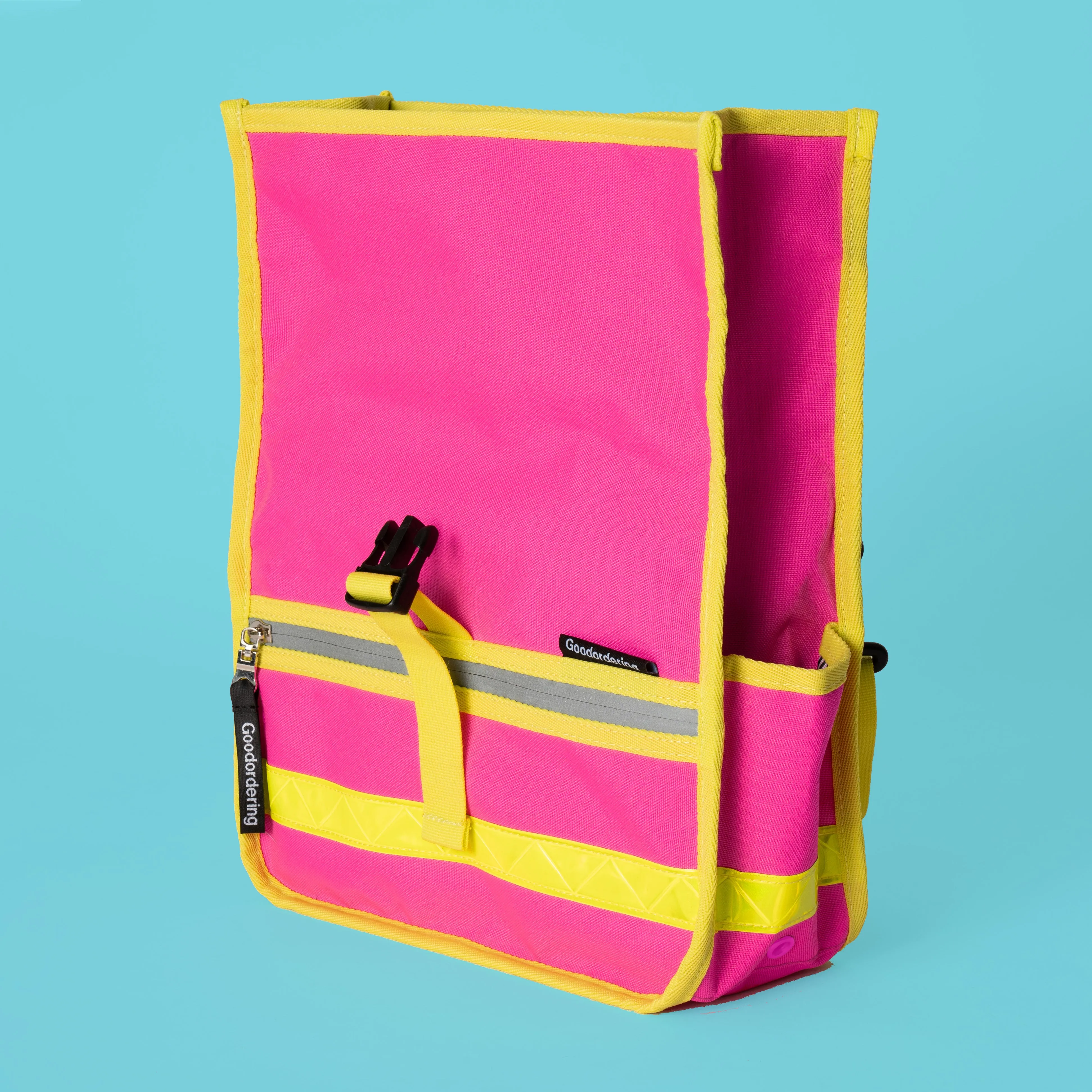 Neon Pink Rolltop Handlebar bag / shoulder bag