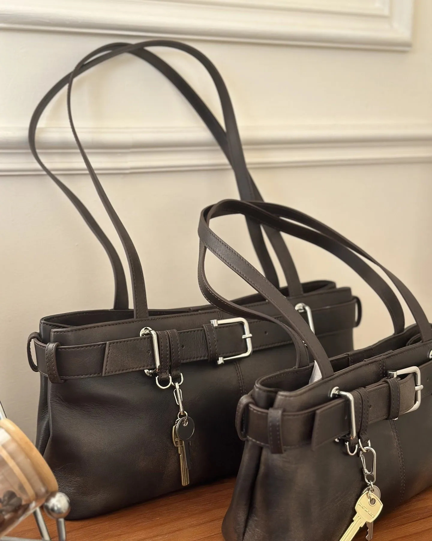 NEW & INSTOCK - Korean Leather Buckle Shoulder Handbag in Black, Red and Off-White (Small and Medium)