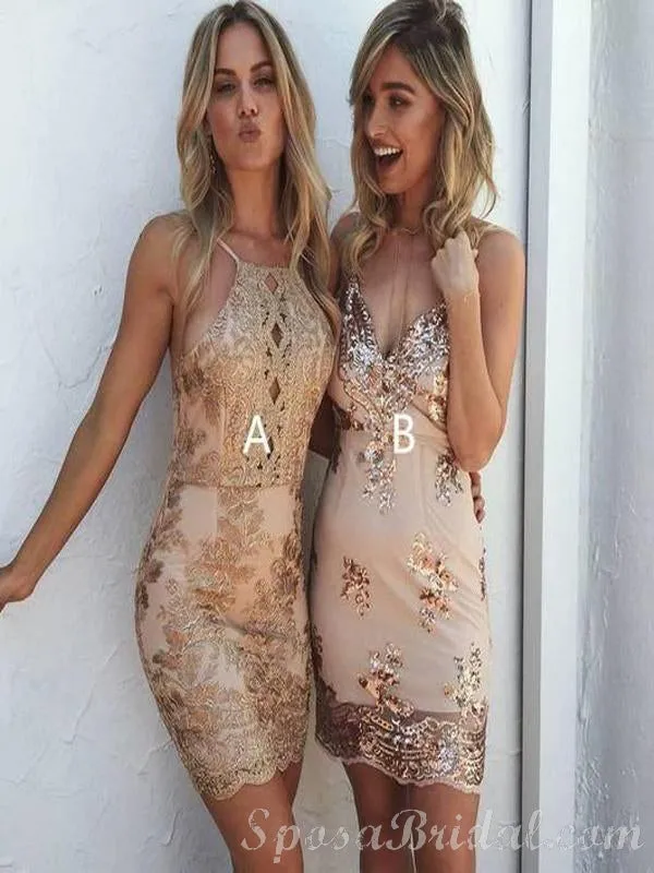 New Arrival Popular Sleeves Mermaid Custom Inexpensive Homecoming Dress, Short Prom Dress,BD0413