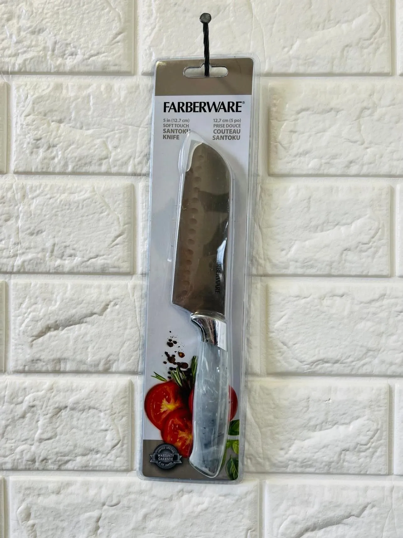 New Farberware Soft Marble 5" Santoku Knife