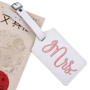 New Fashion Mr&Mrs Suitcase Embroidery Luggage Tags Bag Pendant Travel Accessories Name ID Address Wedding VIP Invitation Label