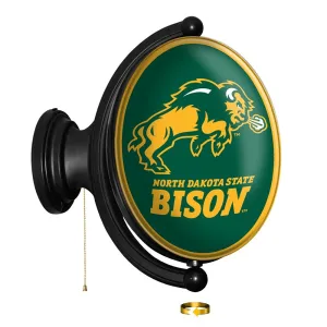 North Dakota State Bison: Charging - Original Oval Rotating Lighted Wall Sign