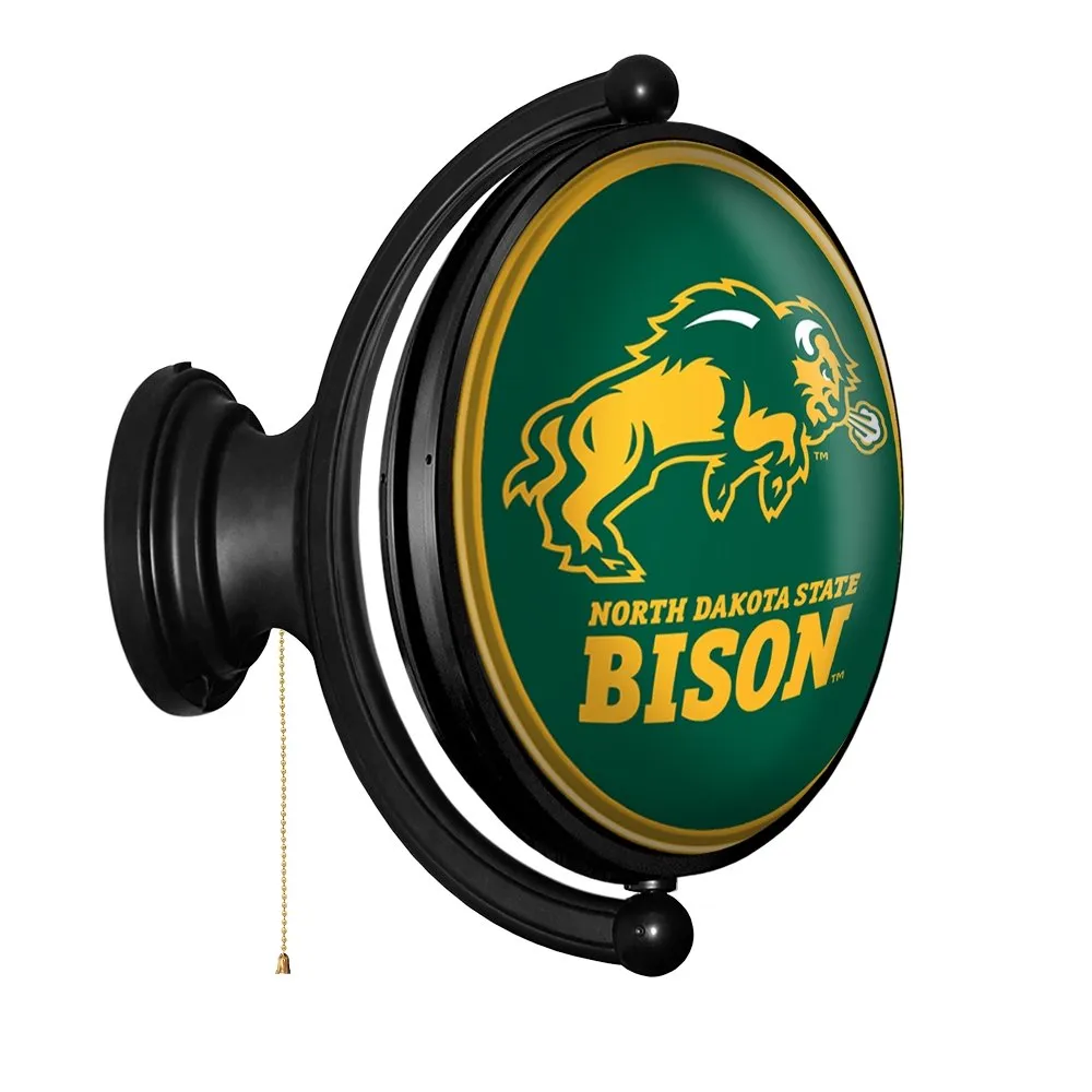 North Dakota State Bison: Charging - Original Oval Rotating Lighted Wall Sign