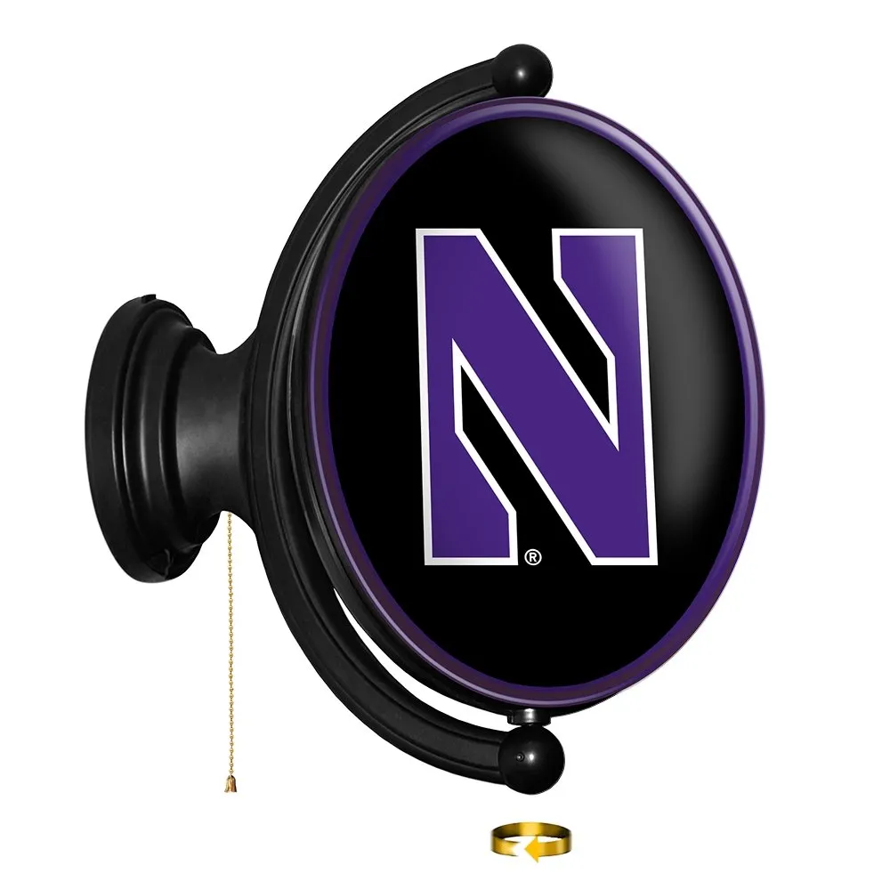 Northwestern Wildcats: Original Oval Rotating Lighted Wall Sign