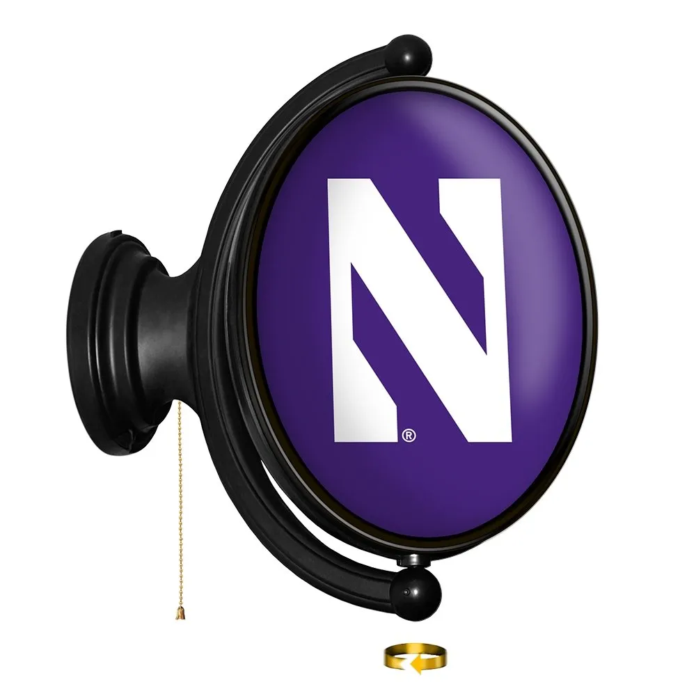 Northwestern Wildcats: Original Oval Rotating Lighted Wall Sign