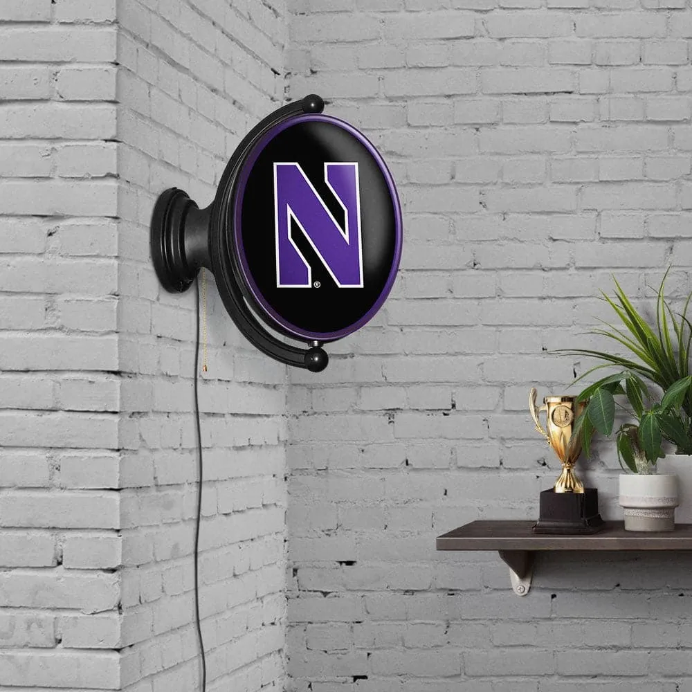 Northwestern Wildcats: Original Oval Rotating Lighted Wall Sign