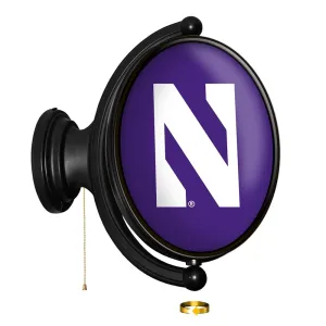 Northwestern Wildcats: Original Oval Rotating Lighted Wall Sign