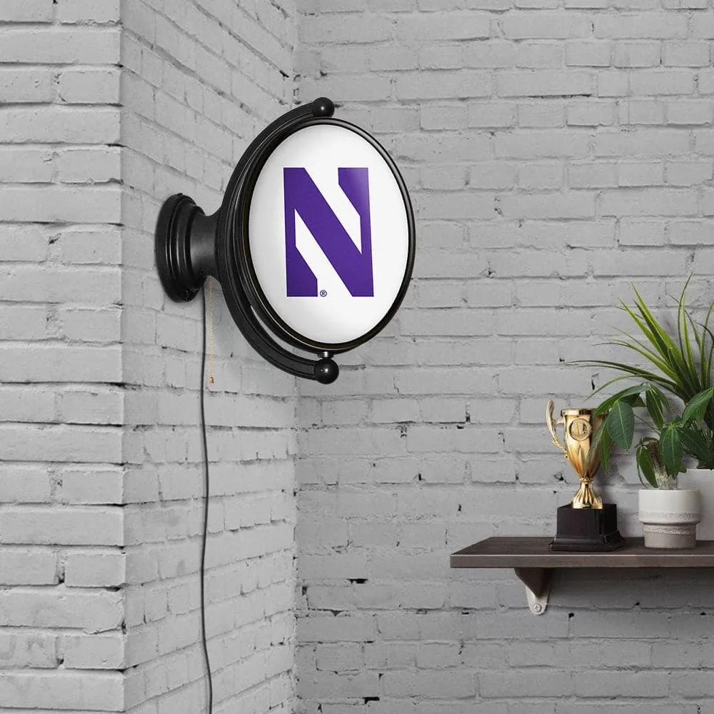Northwestern Wildcats: Original Oval Rotating Lighted Wall Sign