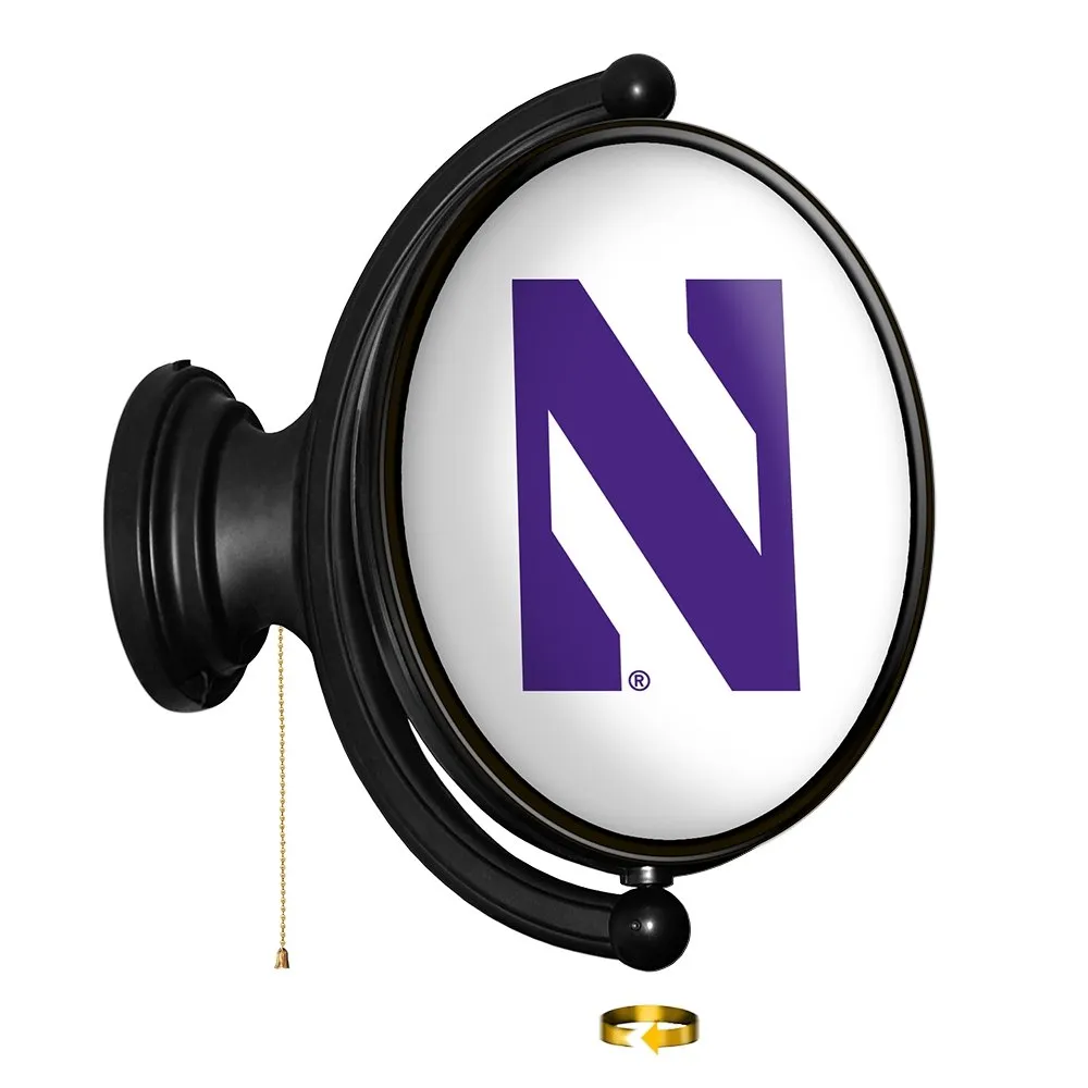 Northwestern Wildcats: Original Oval Rotating Lighted Wall Sign