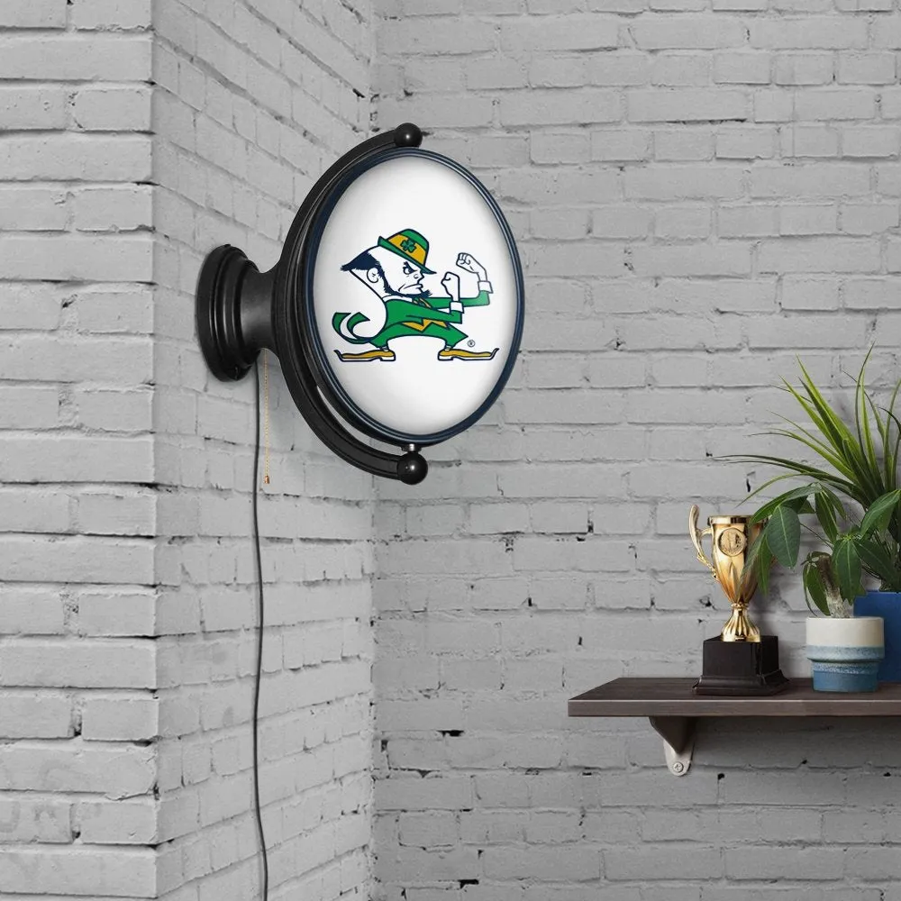 Notre Dame Fighting Irish: Leprechaun - Original Oval Rotating Lighted Wall Sign