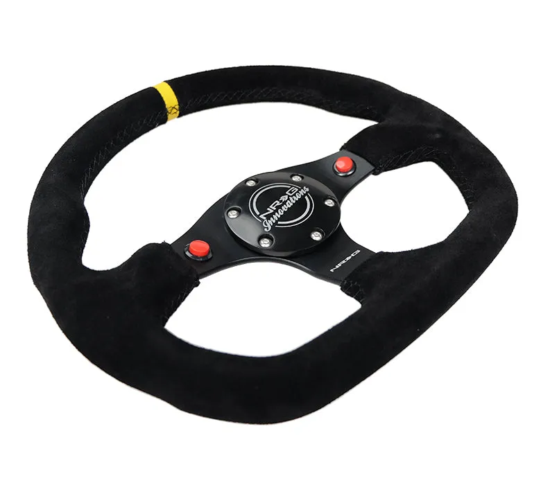 NRG RST-024D-MB-SA-Y 320mm Alcantara Reinforced Steering Wheel