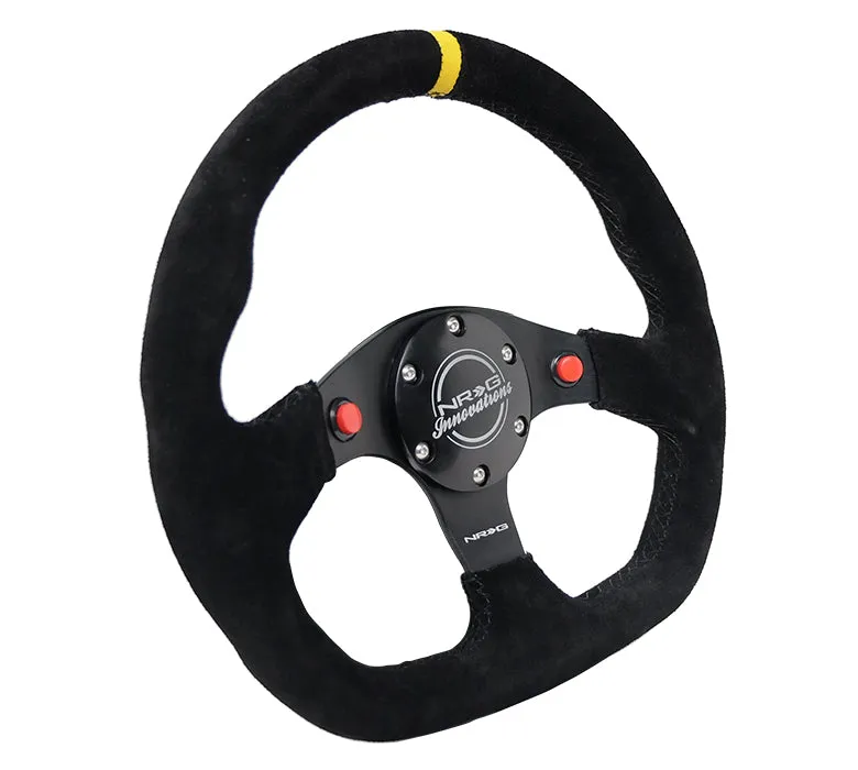 NRG RST-024D-MB-SA-Y 320mm Alcantara Reinforced Steering Wheel