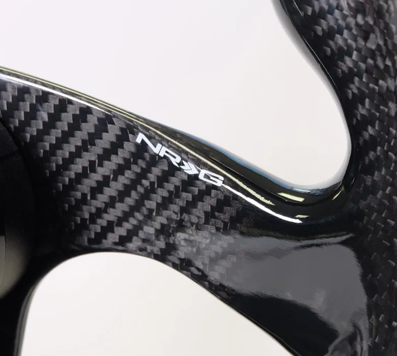 NRG ST-009CF/BK-1 320mm Shinny Black Flat Bottom Carbon Fiber Steering Wheel