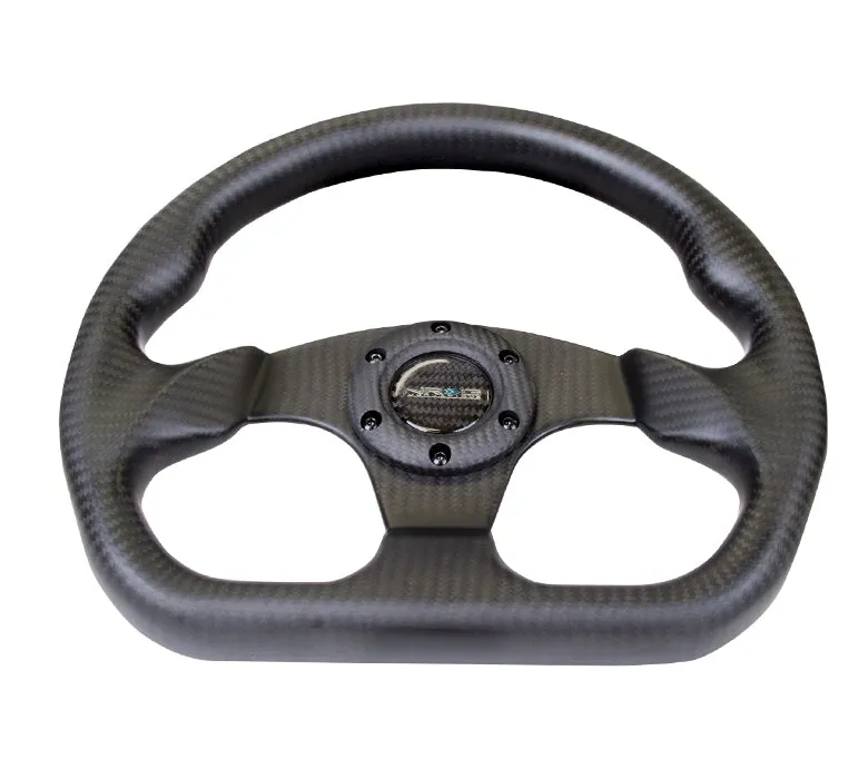 NRG ST-009CF/MB 320mm Matte Black Flat Bottom Carbon Fiber Steering Wheel