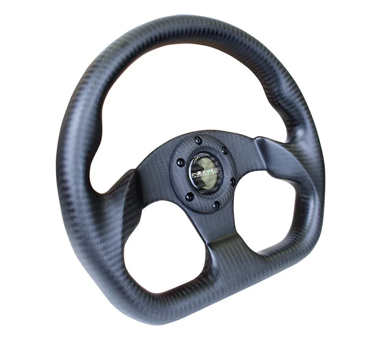 NRG ST-009CF/MB 320mm Matte Black Flat Bottom Carbon Fiber Steering Wheel