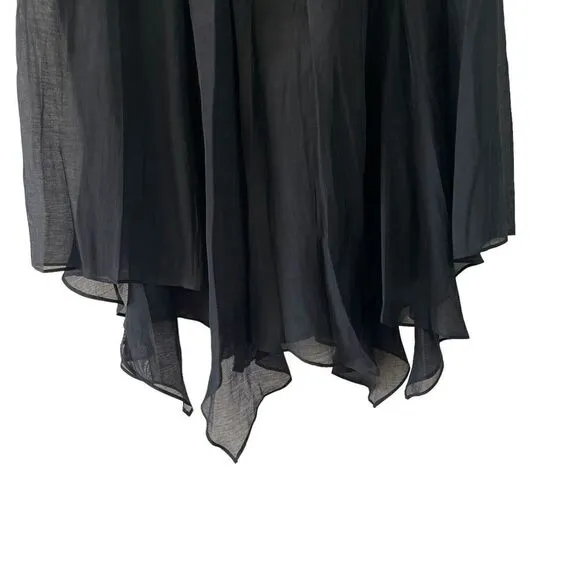 NWT Nic   Zoe 14 Skirt NEW Black Onyx Flowy Midi Layered Asymmetrical Womens