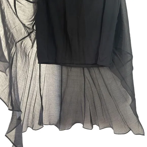 NWT Nic   Zoe 14 Skirt NEW Black Onyx Flowy Midi Layered Asymmetrical Womens