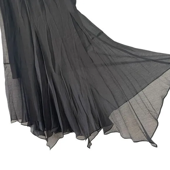 NWT Nic   Zoe 14 Skirt NEW Black Onyx Flowy Midi Layered Asymmetrical Womens