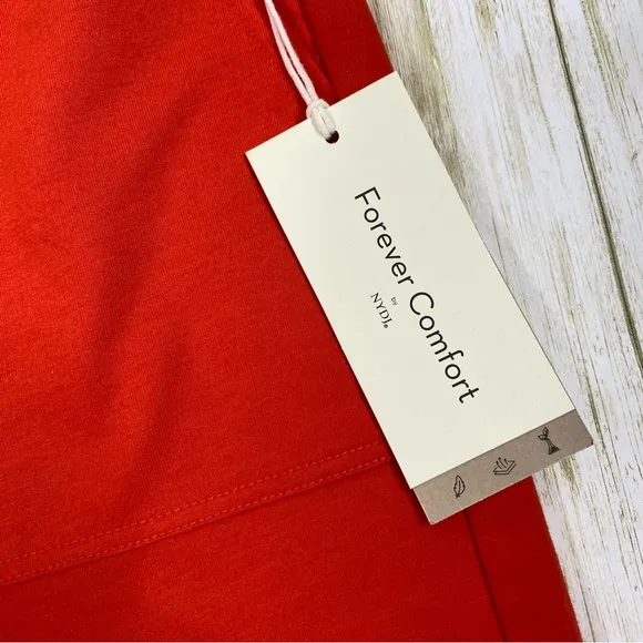 NYDJ Forever Comfort Red Poppy Drawstring Bermuda Shorts