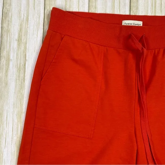 NYDJ Forever Comfort Red Poppy Drawstring Bermuda Shorts