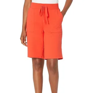 NYDJ Forever Comfort Red Poppy Drawstring Bermuda Shorts