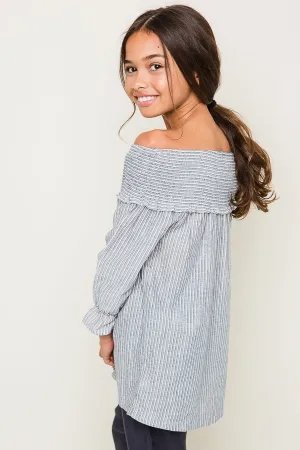Off The Shoulder High Low Hemline Tunic