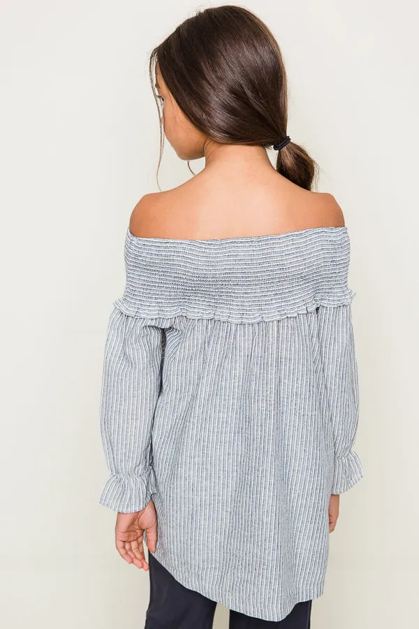 Off The Shoulder High Low Hemline Tunic