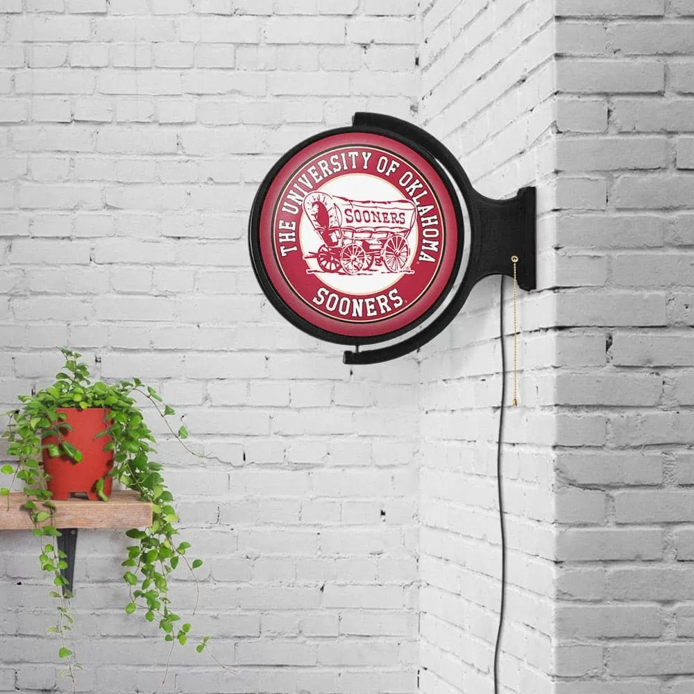 Oklahoma Sooners: Double-Sided Original Round Rotating Lighted Wall Sign