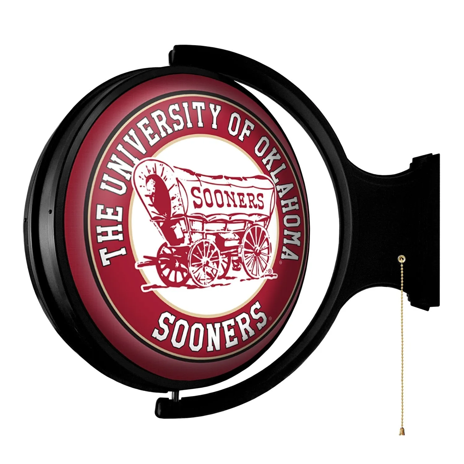 Oklahoma Sooners: Double-Sided Original Round Rotating Lighted Wall Sign