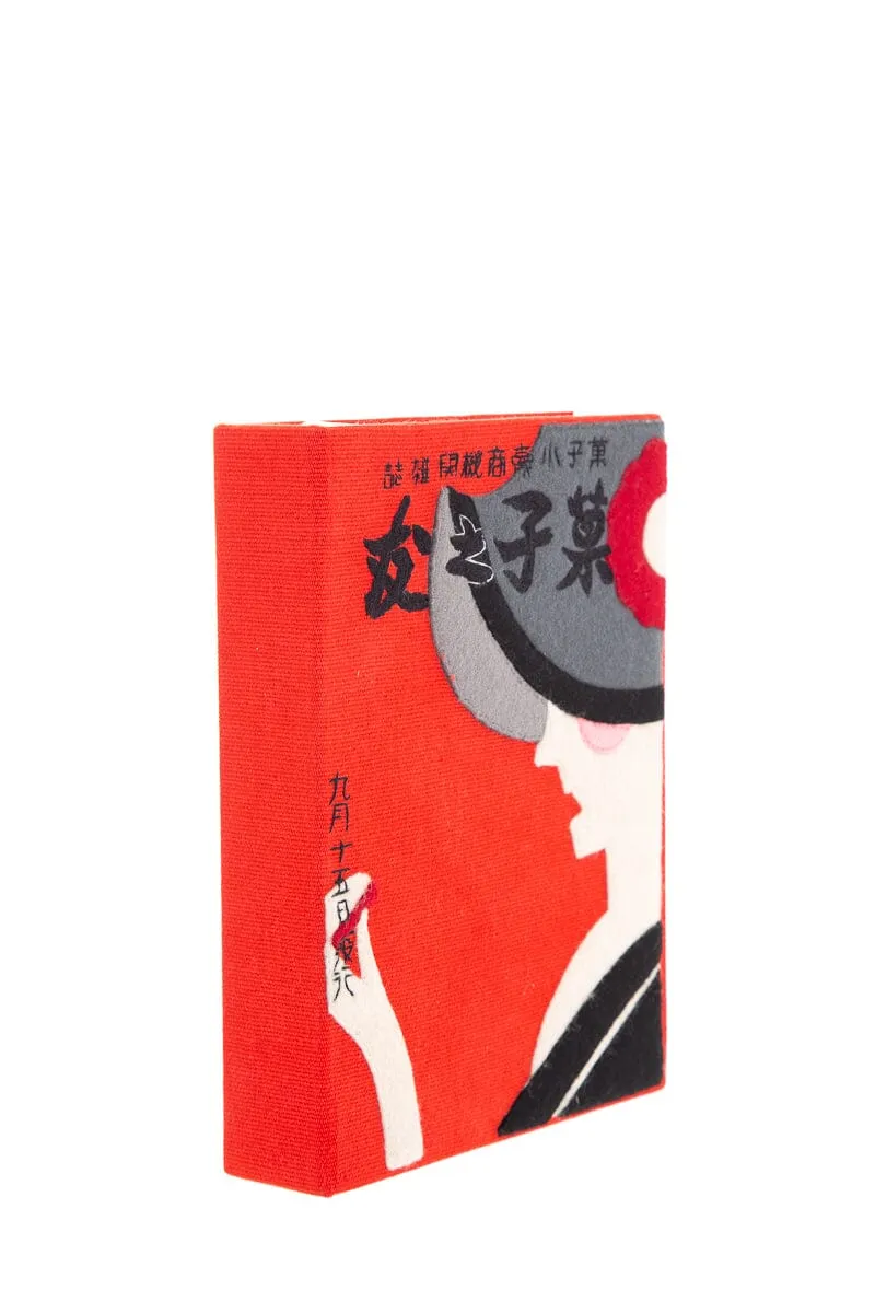 Olympia Le-Tan Canvas Embroidered Red Graphic Print Clutch