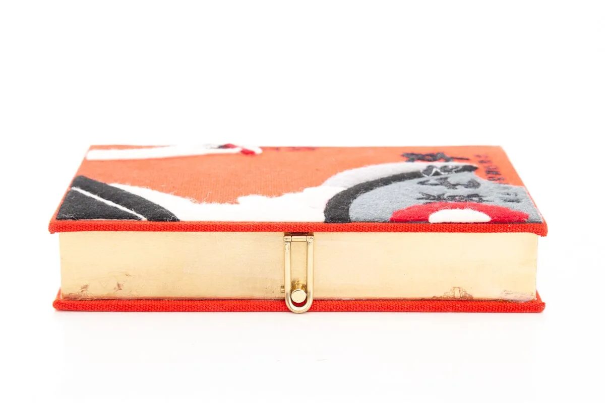 Olympia Le-Tan Canvas Embroidered Red Graphic Print Clutch