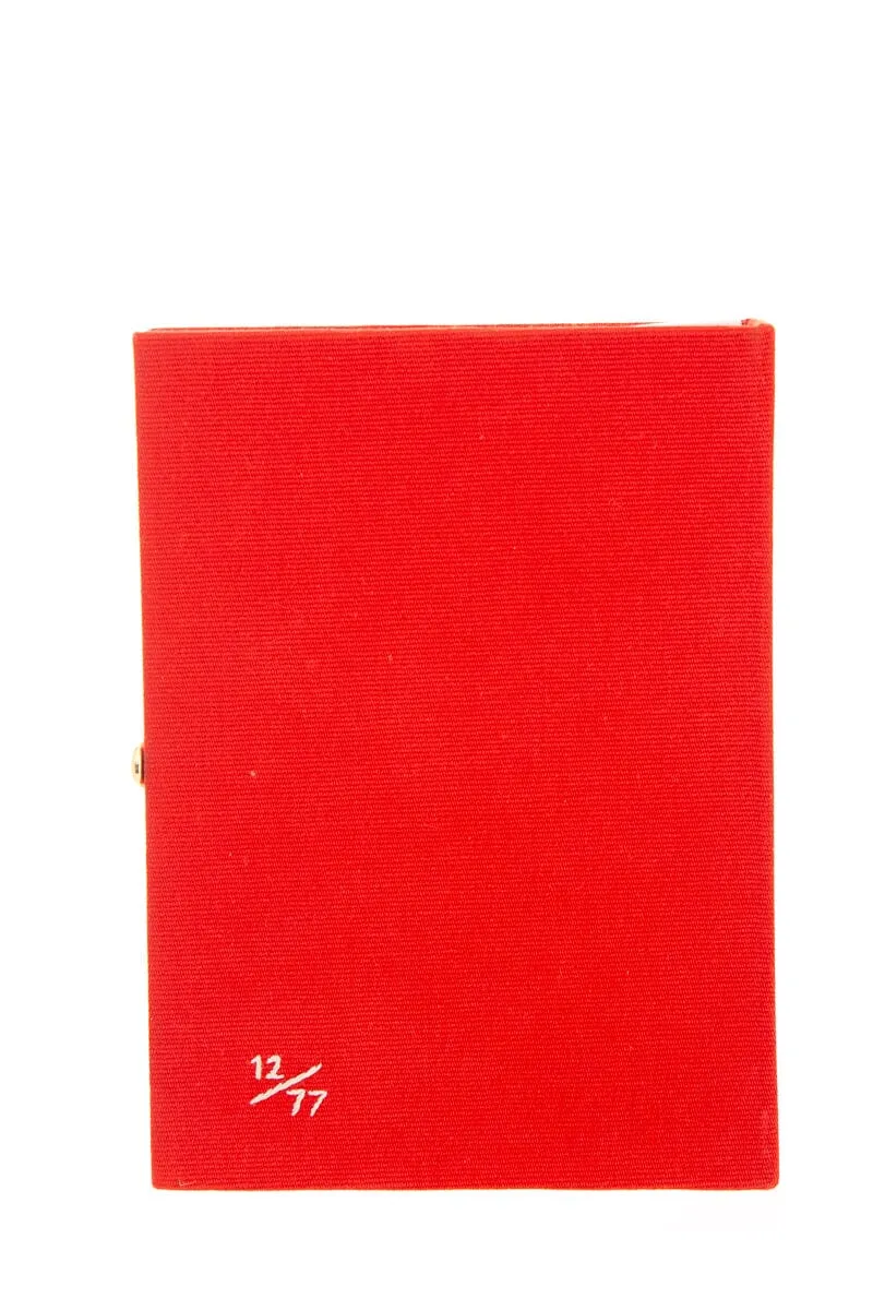 Olympia Le-Tan Canvas Embroidered Red Graphic Print Clutch