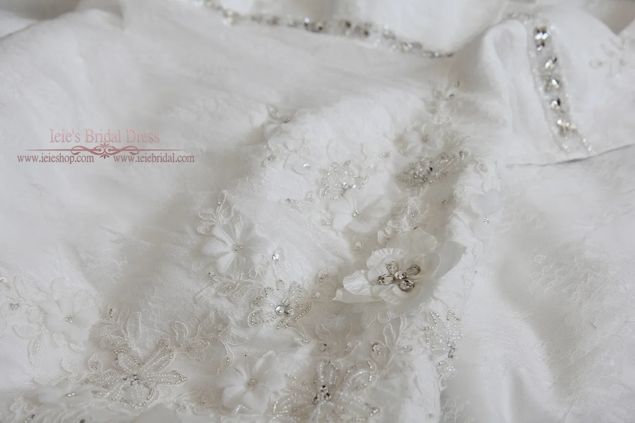 One Shoulder Mermaid Lace Wedding Dress with Floral Details and Beadings | Jordan