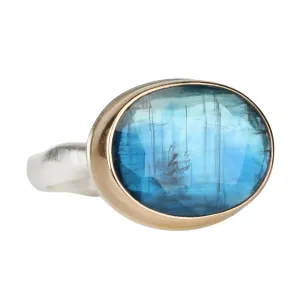Oval Low Profile Duo-Chromatic Kyanite Ring