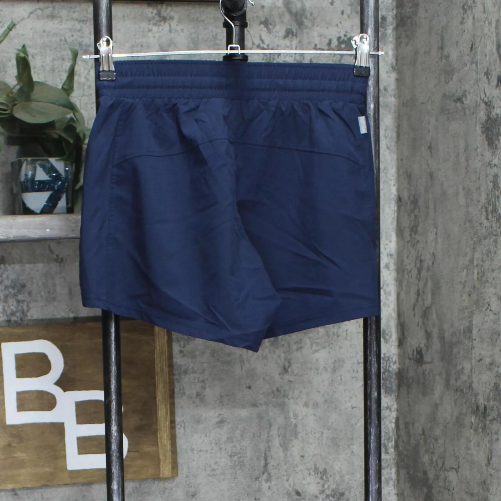 Pacific Trail Womens Elastic Waist Band Side Pockets Casual Shorts Navy Blue XS