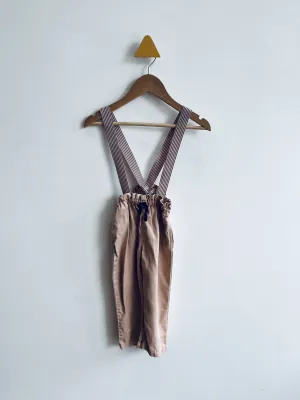 Paper Bag Waist Suspender Pants // 2-3Y