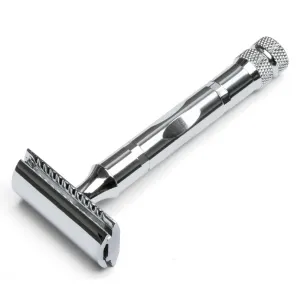 Parker Model 89R Three Piece Safety Razor with Nickel Plated Finish