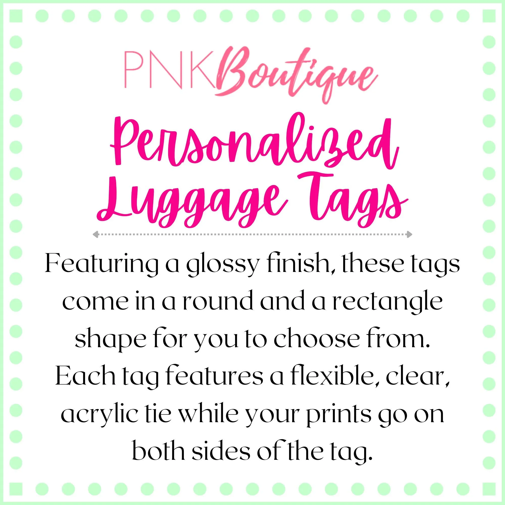 Personalized Links White Rose Luggage Tag